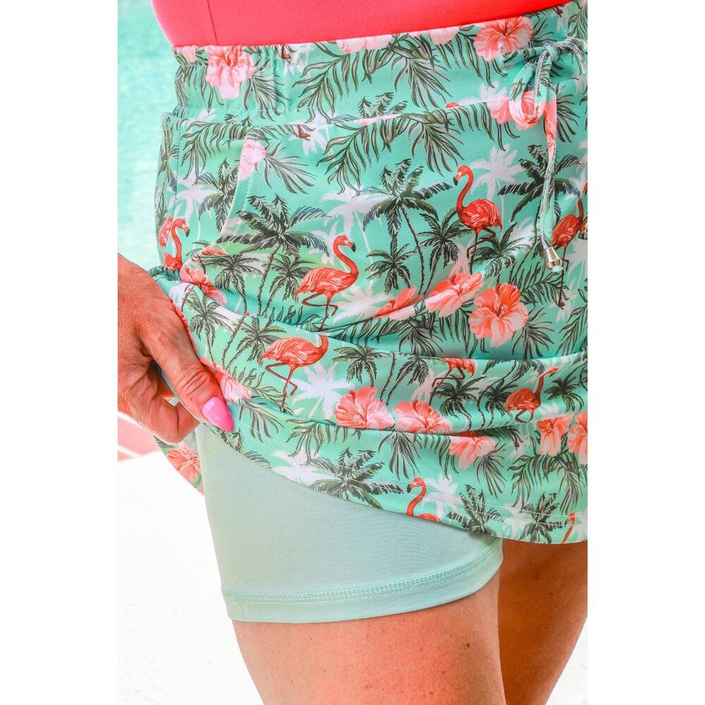 Palm Beach Flamingo Skort Green - Picture 3 of 7